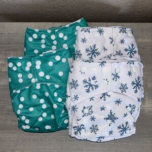 4 NEW Bungies All in 2 One Size Cloth Diaper Lot